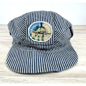 Durango & Silverton Railroad Conductors Hat Denim Stripe L Narrow Gauge Engineer